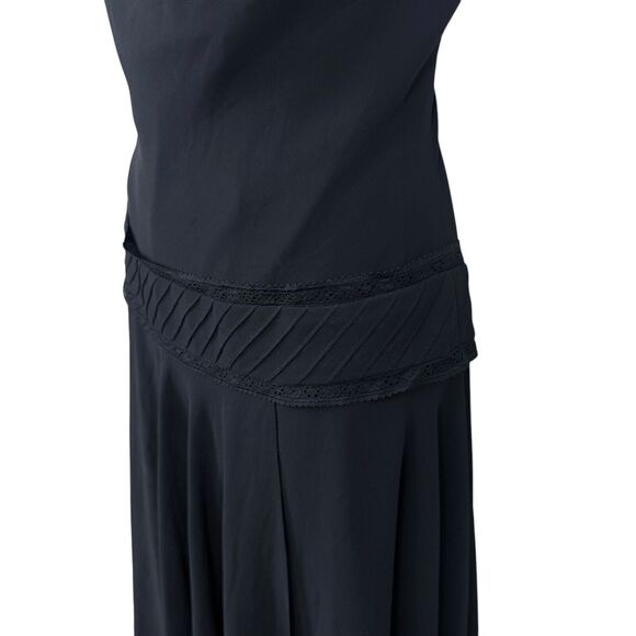 Liz Claiborne Womens Black Asymmetrical Scoop Neck Chiffon Whimsigoth Dress sz 6 - Picture 9 of 16